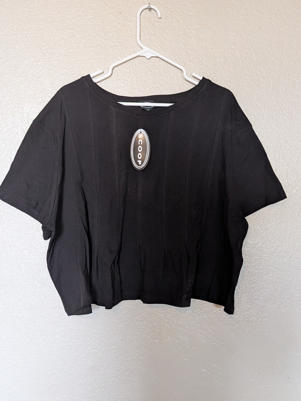 NWT Scoop Black Boxy Short Sleeve Tee Size 2X